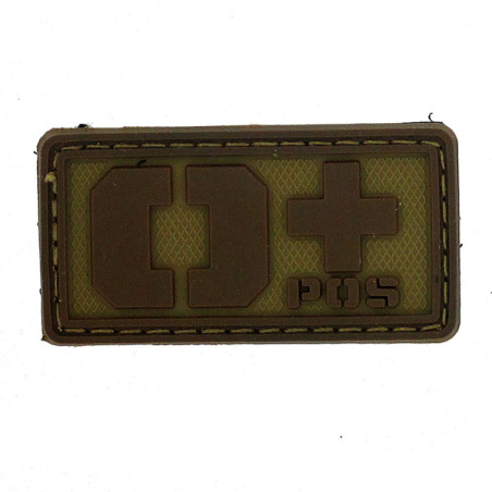 Patch PVC groupe sanguin O+ beige