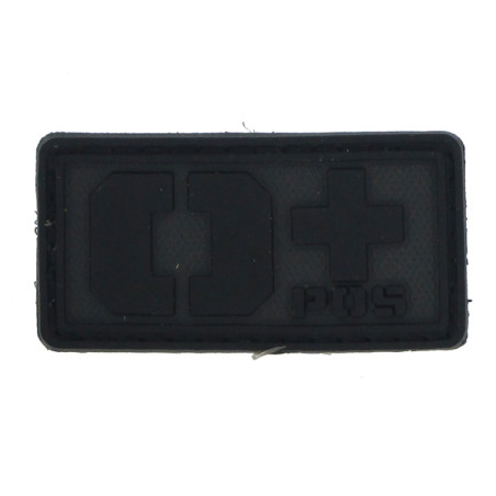 Patch PVC groupe sanguin O+ noir