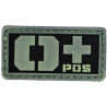 Patch PVC groupe sanguin O+ fond noir olive
