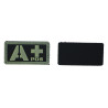 Patch PVC groupe sanguin A+ fond noir olive