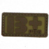 Patch PVC groupe sanguin B+ beige