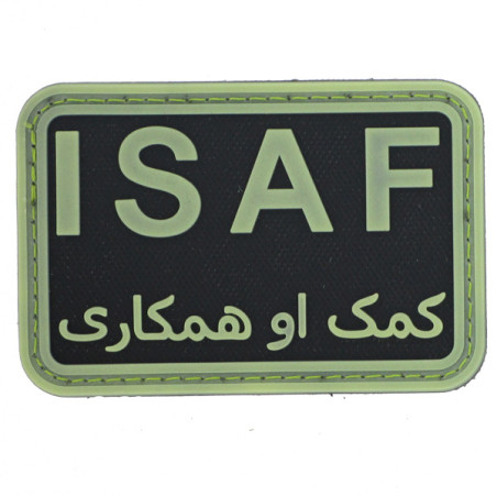 Patch PVC Isaf fond noir olive