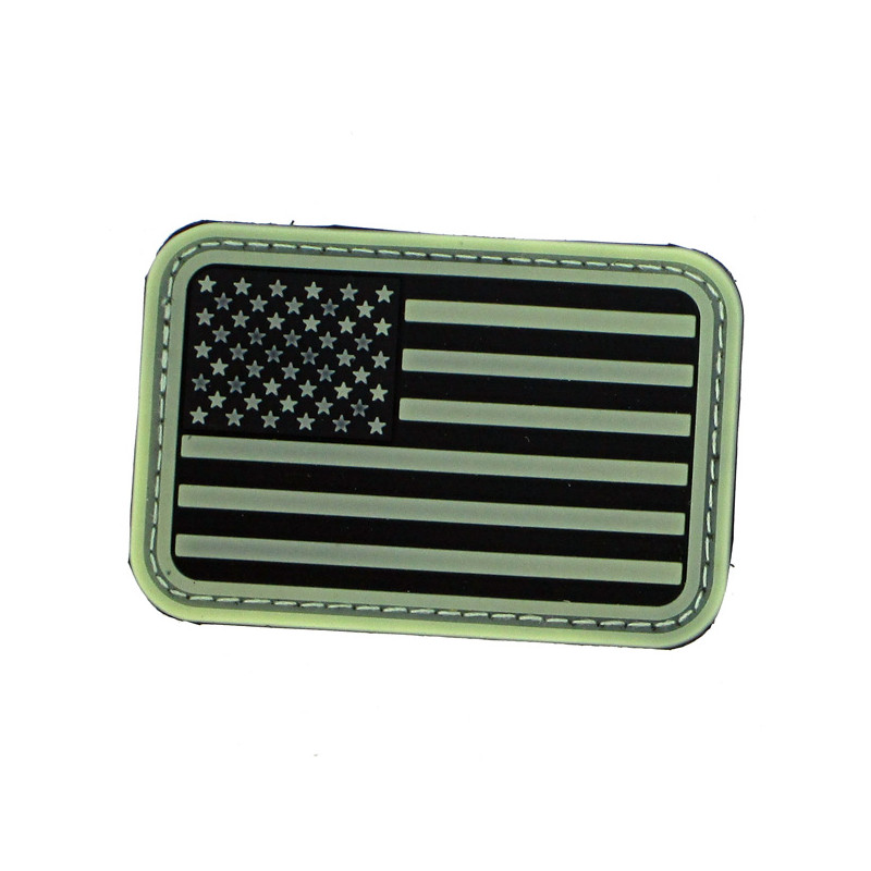 Patch USA fond noir olive