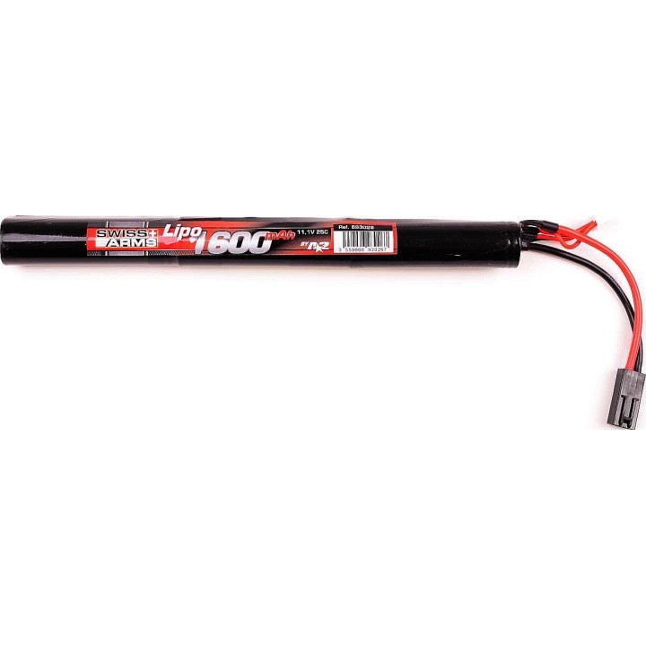 SWISS ARMS Lipo 11,1V 1600mAh 25C Round stick - Batteries