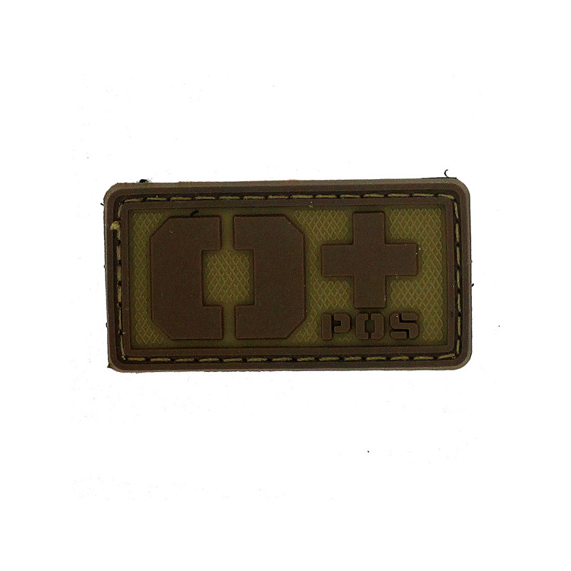 Patch PVC groupe sanguin O+ beige