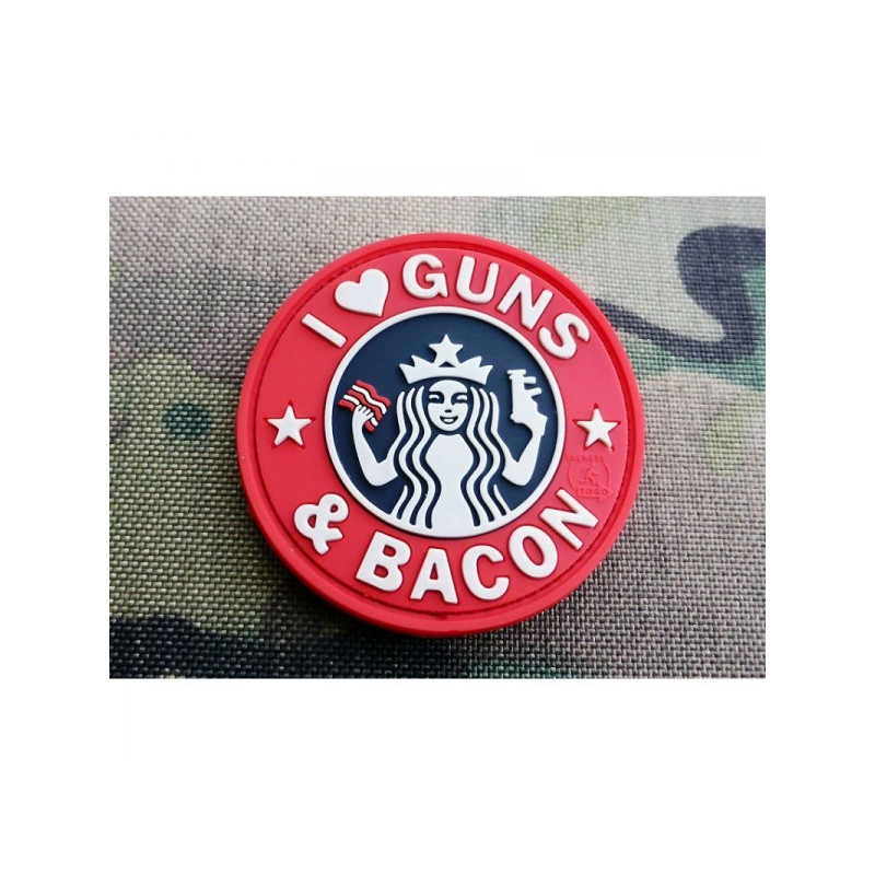 patch i love guns & becon red