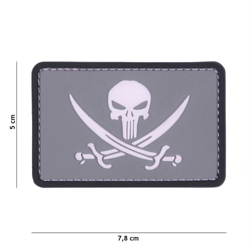 Patch 3D PVC Punisher pirate grey
