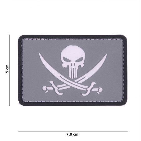 Patch 3D PVC Punisher pirate grey