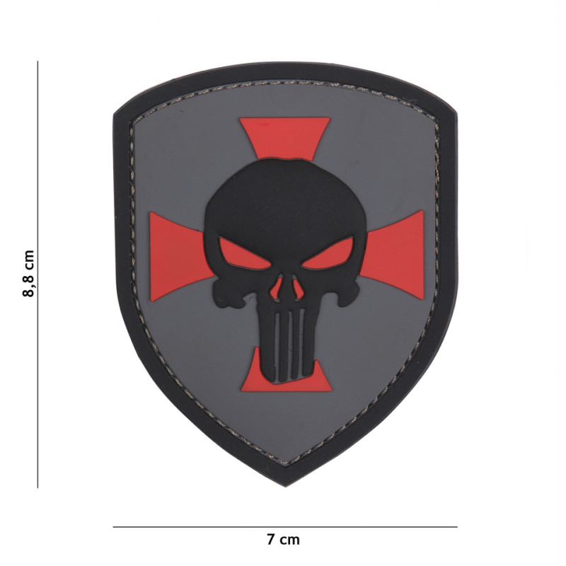Patch 3D PVC Shield grey