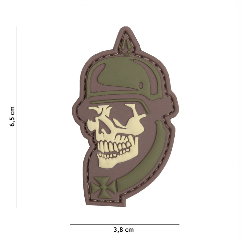 Patch 3D PVC WW I skull multi