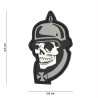 Patch 3D PVC WW I skull grey