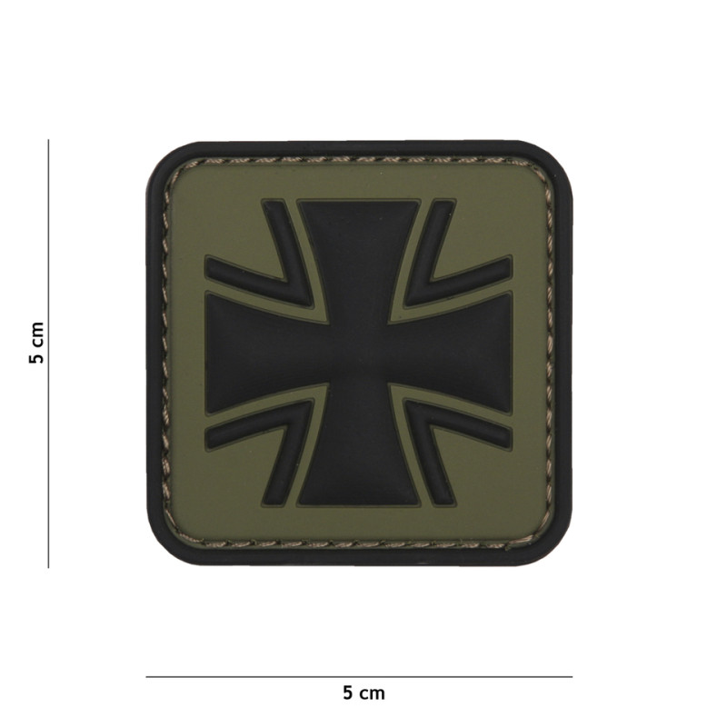 Patch 3D PVC German cross green