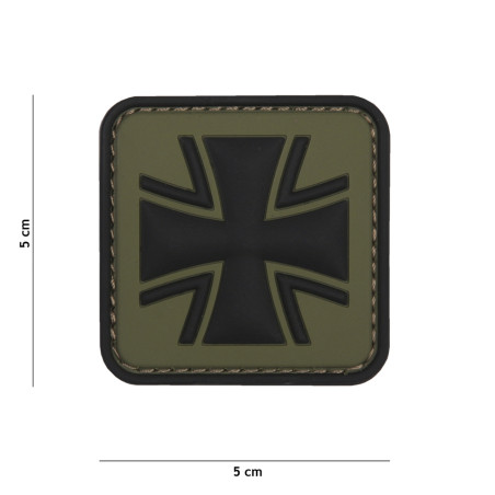 Patch 3D PVC German cross green