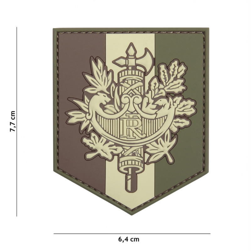 Patch 3D PVC French shield woodland