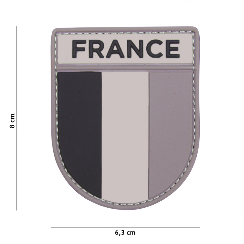 Patch 3D PVC French grey/black