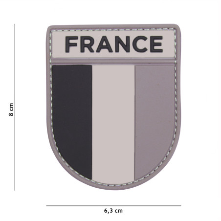 Patch 3D PVC French grey/black