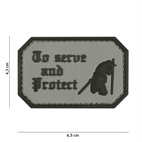 Patch 3D PVC To serve and Protect grey