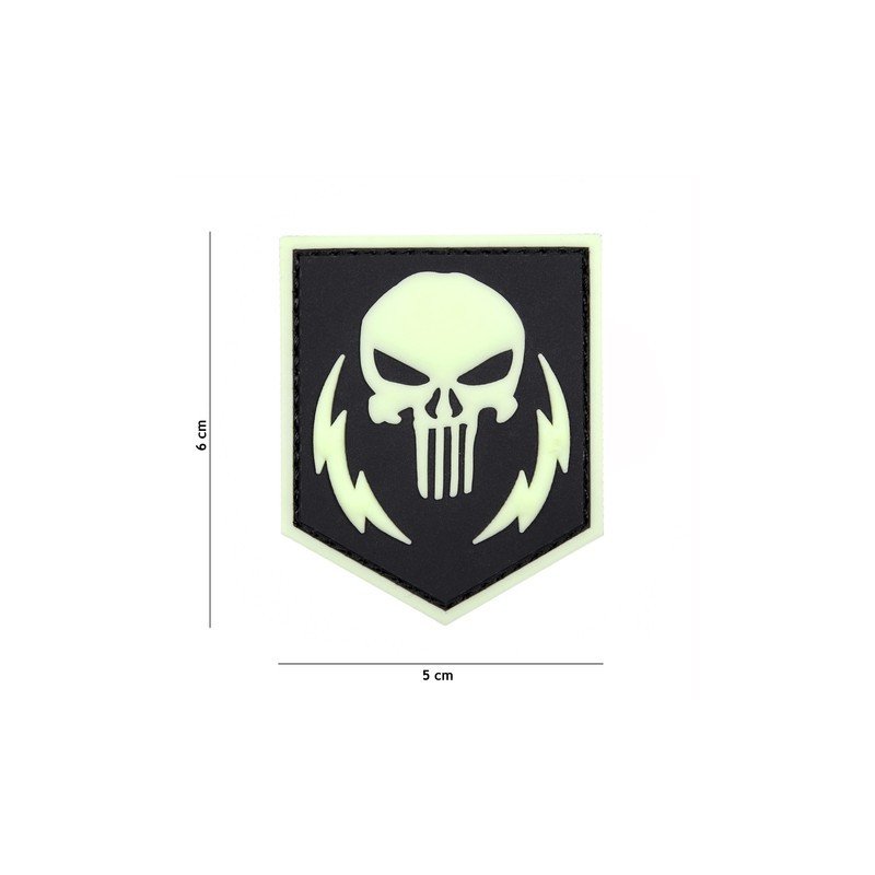Patch 3D PVC Punisher thunder strokes clow in the dark