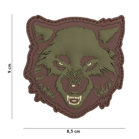 Patch 3D PVC Wolf green