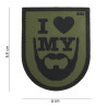 Patch 3D PVC "  I love my beard green "