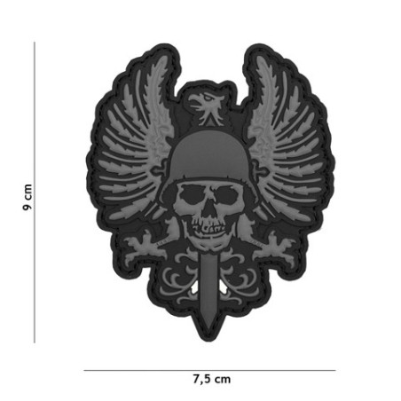 PATCH 3D PVC SPANISH SKULL GRIS