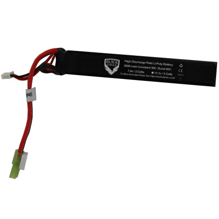 2600mah 7.4V 30C lipo battery nunchuck type with small tamiya