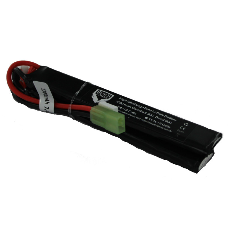 1300mah 7.4V 30C lipo battery nunchuck type with small taniya
