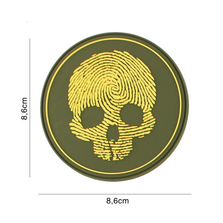 Patch 3D PVC fingerprint skull yellow No5118