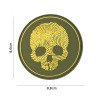 Patch 3D PVC fingerprint skull yellow No5118