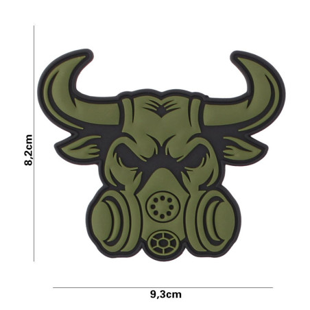 Patch 3D PVC Gassmask Bull green