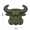 Patch 3D PVC Gassmask Bull green