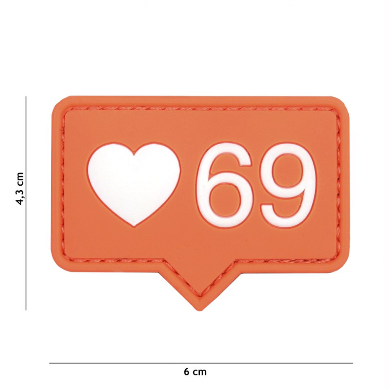 Patch 3D PVC Love 69 orange