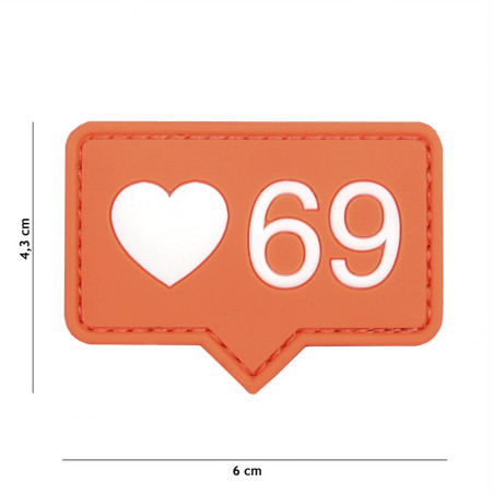 Patch 3D PVC Love 69 orange
