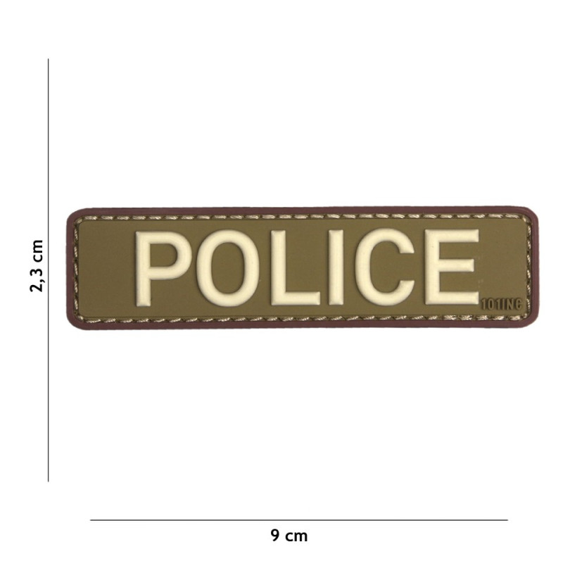 Patch 3D PVC Police green/brown