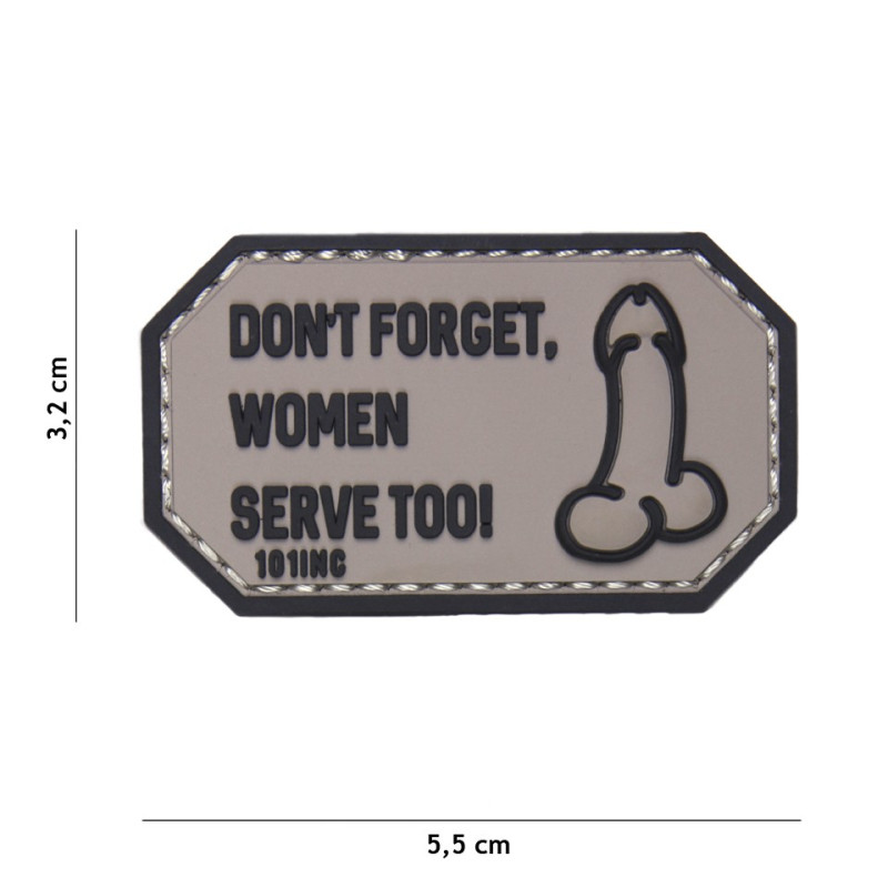 Patch 3D PVC Don't forget Women grey
