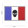 Patch 3D PVC flag France + skull