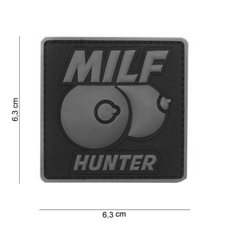 Patch 3D PVC :  Milf hunter  (gris)
