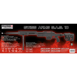Swiss Arms SAS 10 NOIR avec bipieds chargeur 0,2 BB's