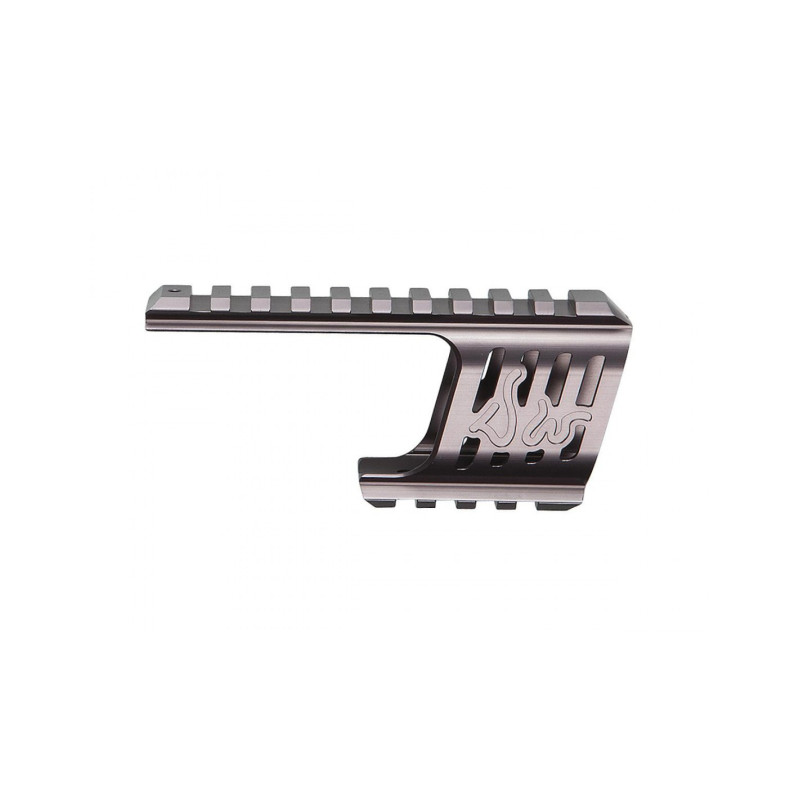 Custom CNC rail mount, DW 715, steel grey