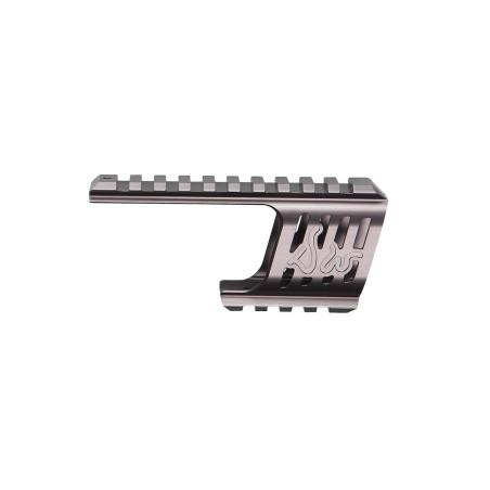 Custom CNC rail mount, DW 715, steel grey