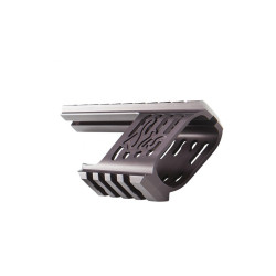 Custom CNC rail mount, DW 715, steel grey