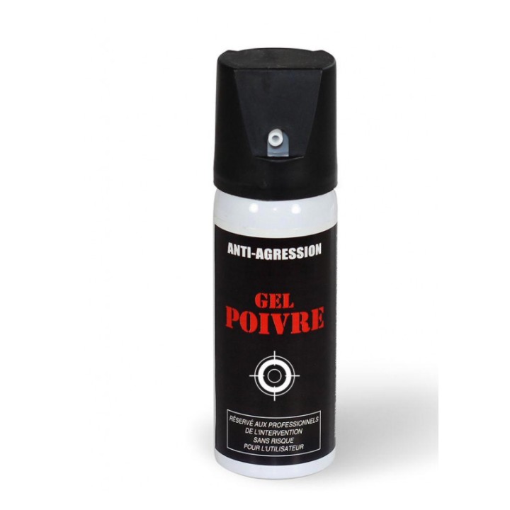 Aérosol lacrymogène anti-agression gel poivre 50 ml