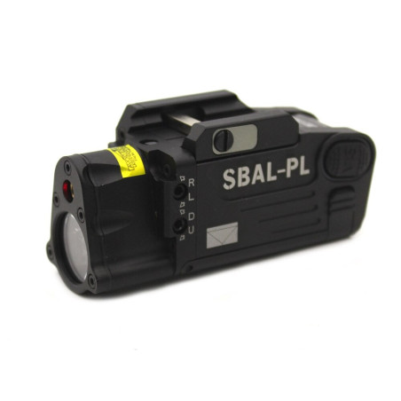 Weapon flashlight with red laser