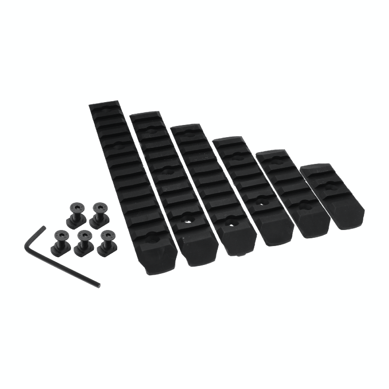 JJ airsoft M-LOK Polymer Rail Set 6-PC Pack (Black)