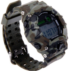 MONTRE TACTIQUE DIGITALE NOIRE camo vert
