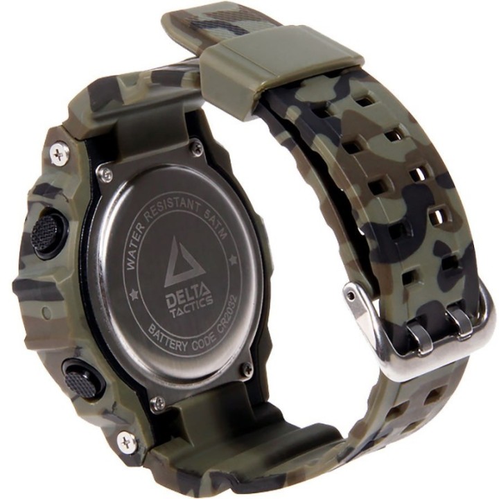 Montre Tactique Digitale Camouflage Vert Résistante à l'Eau avec Chronomètre et Alarme
