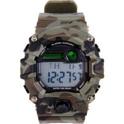MONTRE TACTIQUE DIGITALE NOIRE camo vert