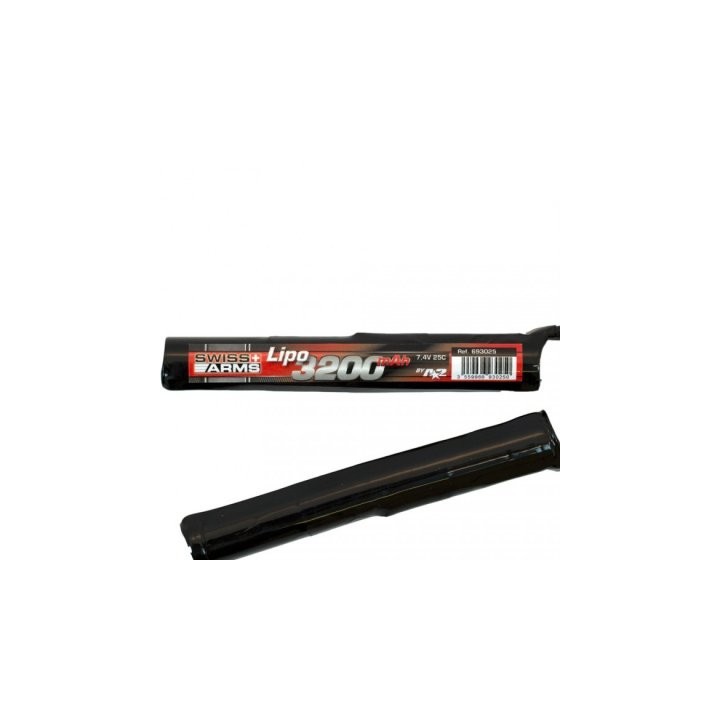 SWISS ARMS Lipo 7,4V 3200mAh 25C Round Stick Twin - Batteries