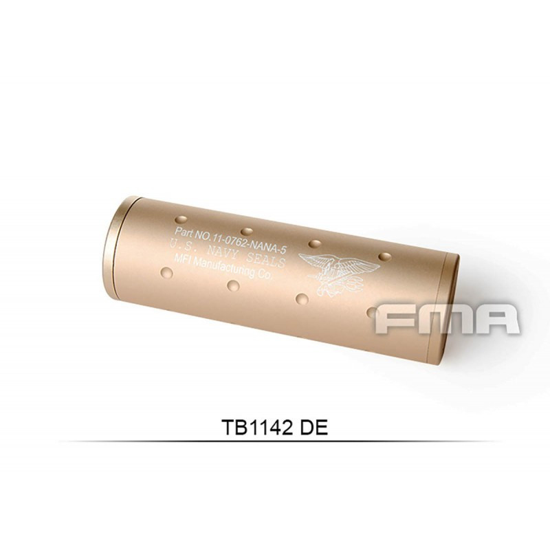 Silencieux aluminium Navy Force Noir ou Tan de 107mm en 14mm CW ou CCW - couleur : Tan
