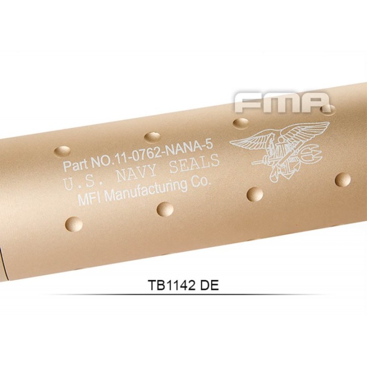 Silencieux aluminium Navy Force Noir ou Tan de 107mm en 14mm CW ou CCW - couleur : Tan